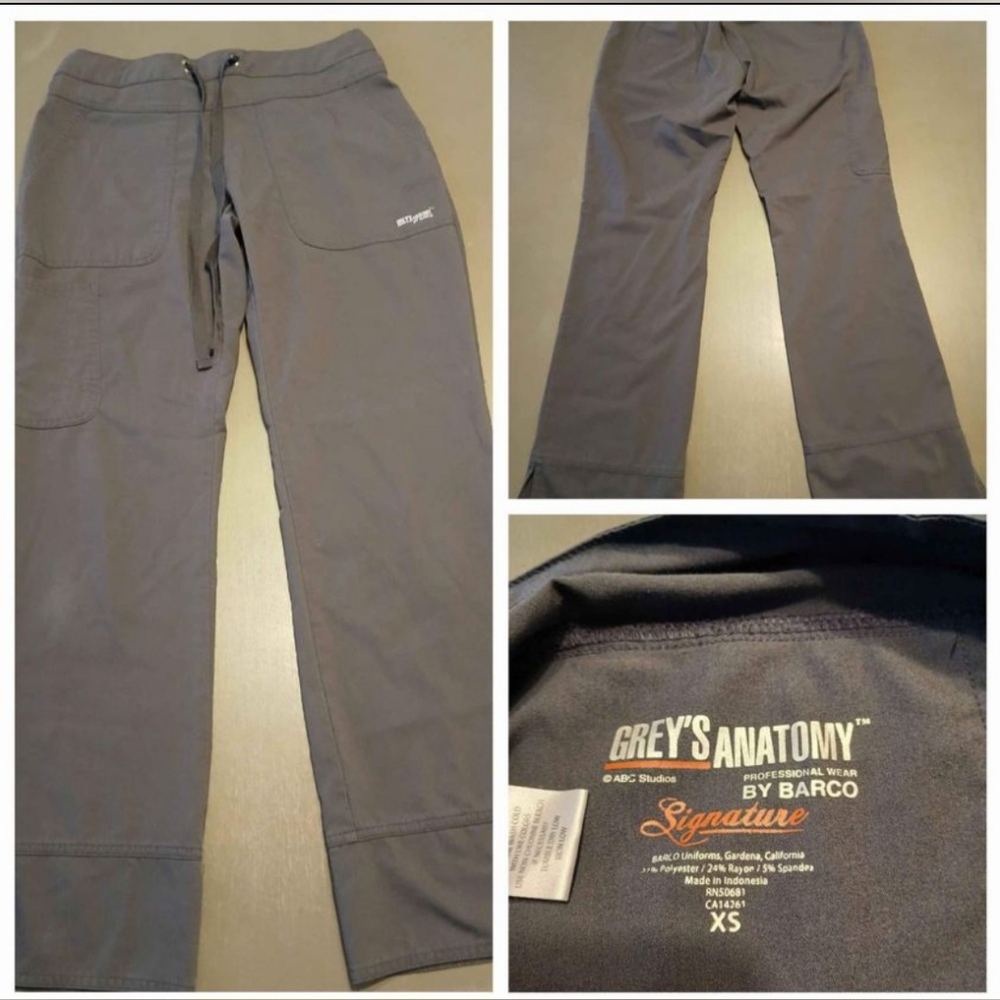 Grey's Anatomy Signature Women's 3 Pocket Low Rise XS Petite Scrub Pants 2207P